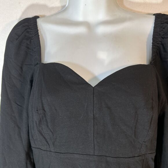Grace Karin Lantern LS Blouse Black - Picture 3 of 7